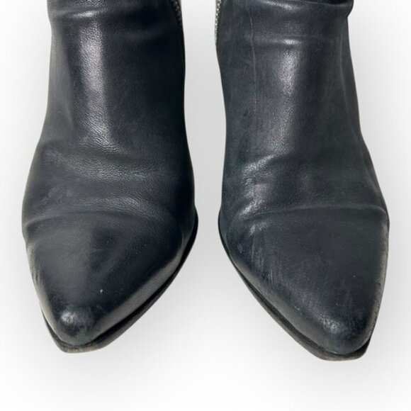 A.S. 98 Black Studded Side Zip Ankle Booties 39 - Picture 9 of 12